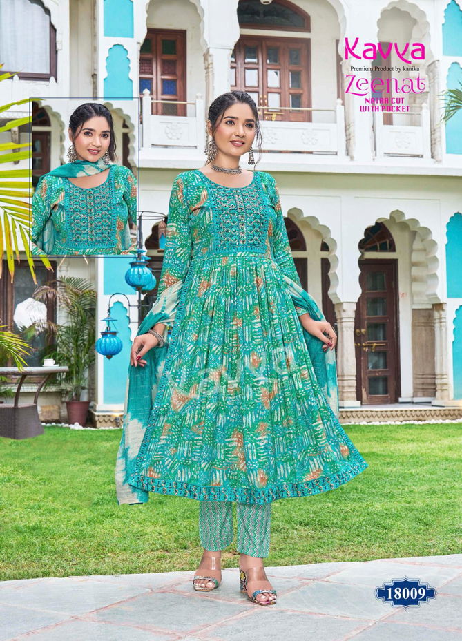 Zeenat Vol 18 By Kavya Foil Printed Kurti With Bottom Dupatta Wholesale Shop In Surat
